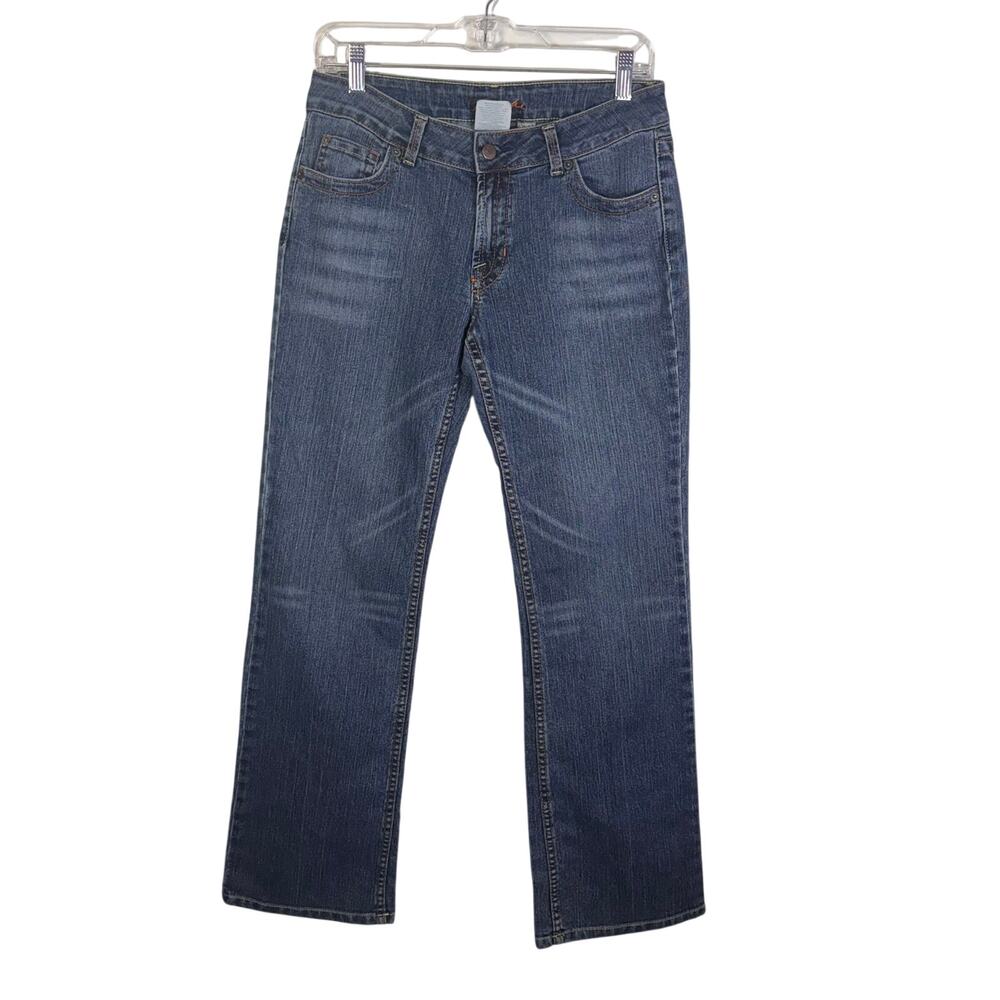 Jordache Bootcut Jeans Womens 11 12 Blue Stretch Denim Bling Pocket Y2K